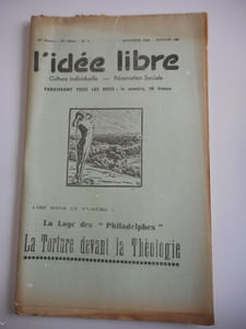 "L'idee libre" - n°1 janvier 1958 - La loge des "Philadelphes" - La torture devant la theologie