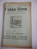 "L'idee libre" -  n°1 janvier 1958 - La loge des "Philadelphes" - La torture devant la theologie . Collectif - LORULOT Andre 