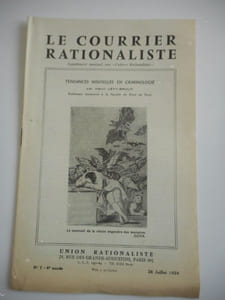 "Le courrier rationaliste" - Supplement aux "Cahiers rationalistes" - n°7 du 26 juillet 1959 - Tendances nouvelles en criminologie