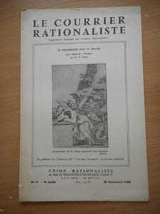 "Le courrier rationaliste" - Supplement aux "Cahiers rationalistes" - n°11 du 25 novembre 1962 - Le rationalisme dans la famille