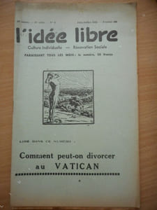 "L'idee libre" - n°6 - juin juillet 1958 - Comment peut-on divorcer au Vatican
