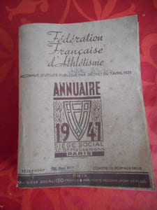 Federation Francaise d'Athletisme - Annuaire 1941