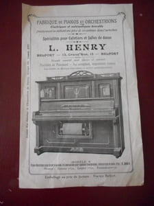 Fabrique de Pianos et Orchestrions ... L. Henry