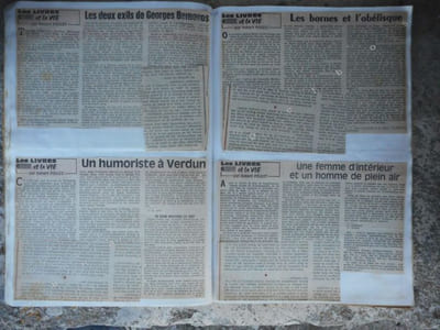 Collection de coupures de presse, des critiques litteraires