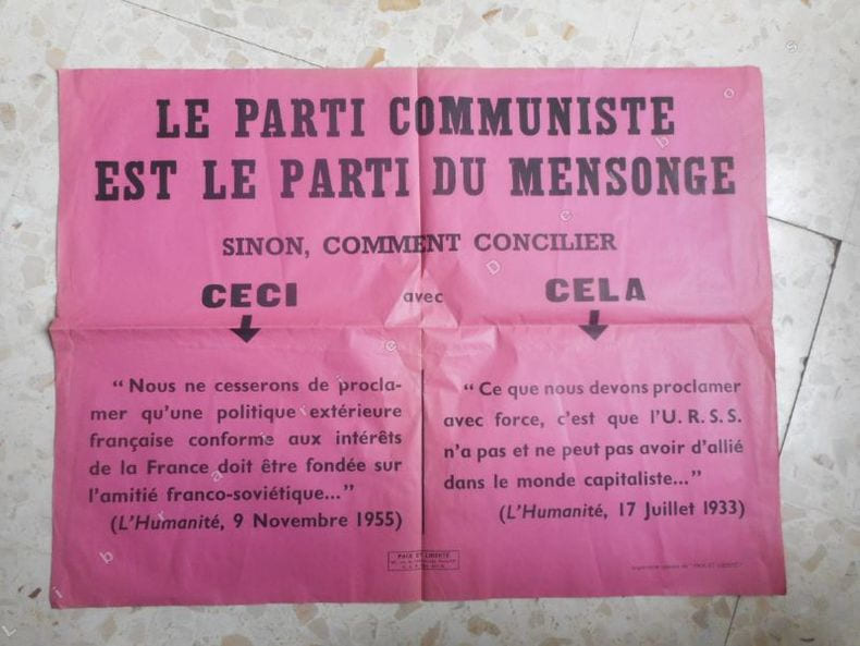 Affiche : "Le parti communiste est le parti du mensonge" . Anonyme  