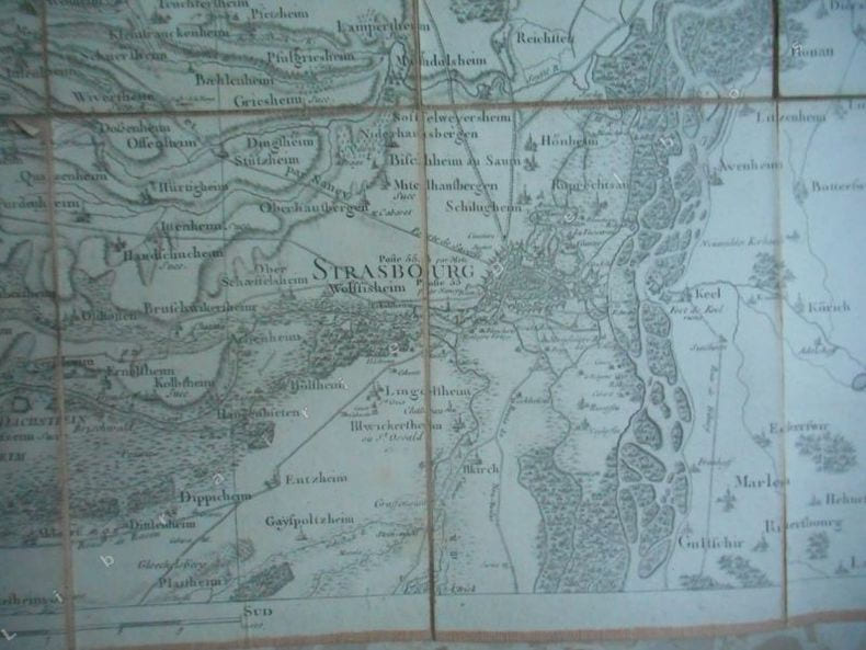 Carte  n&deg;162 - Bas-Rhin / Strasbourg . (Goujon-Cassini)  