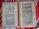 Lot de 2 livres : Le temps et la vie / L'avenir de l'esprit. Lecomte du Noüy