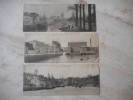 (Cartes postales anciennes) Lot de 3 cartes doubles panoramiques - Pont-Aven, Pont l'Abbe et Quimper. Anonyme