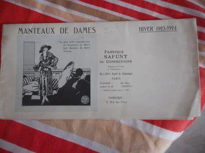 (vieux papiers) Catalogue "Fabrique Safhunt, à Paris, Manteaux de dames, Hiver 1923-1924"