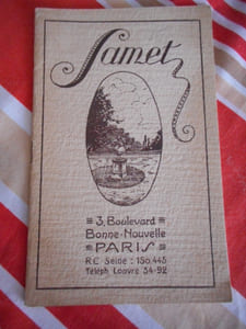 (vieux papiers) catalogue "Samet confection en gros"