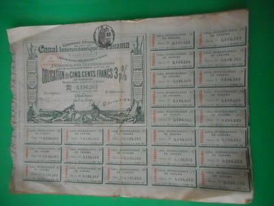 (vieux papiers) "Obligation de cinq cents francs 3p% ... 29 juin 1882"