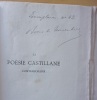 La Poésie castillane contemporaine. Espagne-Amérique (première édition).. Boris de Tannenberg