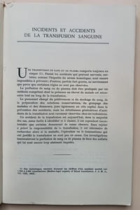 Incidents et accidents de la transfusion sanguine :
Prévention et traitement