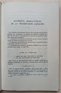 Incidents et accidents de la transfusion sanguine :
Prévention et traitement