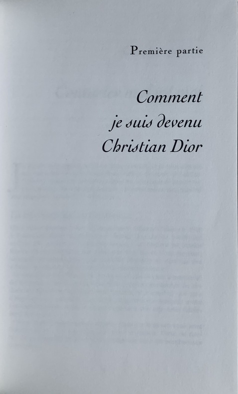 Book: Christian Dior et Moi French Version