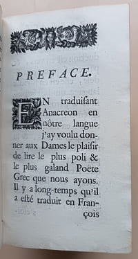 Les Poésies d'Anacréon et de Sapho, traduites de grec en François avec des Remarques par Madame Dacier. Nouvelle édition augmentée des notes latines de Mr Le Fevre.