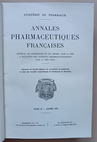 Annales pharmaceutiques françaises | Journal de pharmacie et de chimie, et de bulletin des sciences pharmacologiques réunis publiant les procès-verbaux de l'académie de pharmacie et ceux des société scientifiques de pharmacie de province [Tomes IX]