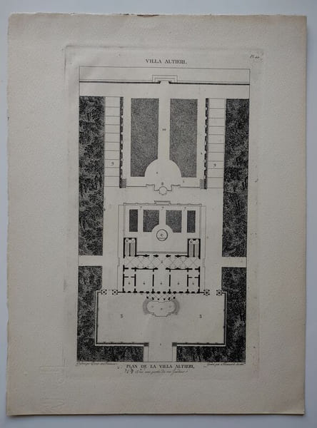 Plan du casino Colonna, &agrave; Marino. (1) Plan de la Villa Altieri. (2) Vue g&eacute;n&eacute;rale du Palais de Caprarola. (3) Vue g&eacute;n&eacute;rale du petit casin de Caprarola. ...