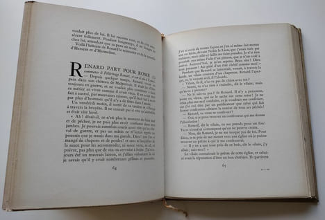 Le Roman de Renard. Version moderne de Henri Leduc orné d'illustrations par André Collot (2 volumes).. Leduc, Henri / Collot, André