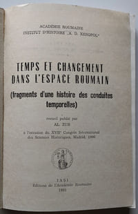 Temps et changement dans l’espace roumain. (fragments d’une histoire des conduites temporelles)