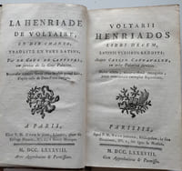 La Henriade de Voltaire, en dix chants, traduite en vers latins par De Caux de Cappeval, au service de la Cour Palatine. Voltarri Henriados Libri decem, Latinis versibus redditi : Autore Caclio Cappavalle.