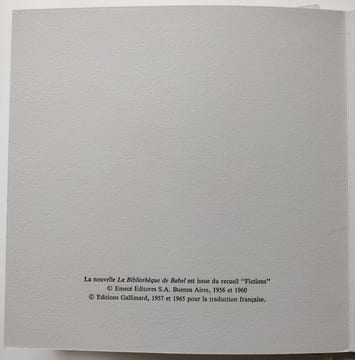 La Bibliothèque de Babel.. Borges, Jorge Luis / Bonargent, René