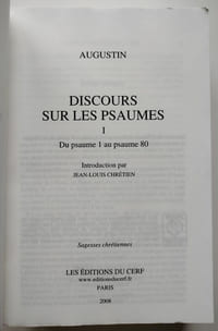Discours sur les Psaumes, I. Du psaume 1 au psaume 80.