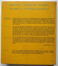 Berkeley : Cours de physique, volume 4 : Physique quantique.