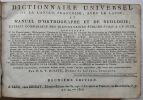 Dictionnaire universel de la langue françoise, avec le latin, et manuel d’orthographe et de néologie.. Boiste, Pierre-Claude-Victor