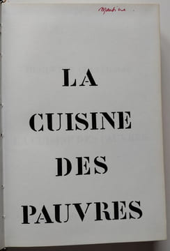 La cuisine des pauvres. Couffignal, Huguette