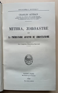 Mithra, Zoroastre et la préhistoire aryenne du christianisme