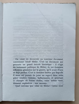 Le Testament politique de Hitler - Notes recueillies par Martin Bormann - Préface de H.R. Trevor-Roper - Commentaires de André François-Poncet - ...