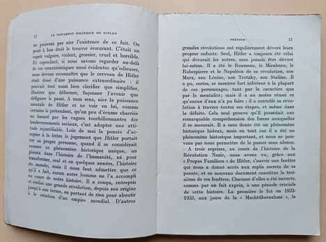 Le Testament politique de Hitler - Notes recueillies par Martin Bormann - Préface de H.R. Trevor-Roper - Commentaires de André François-Poncet - ...