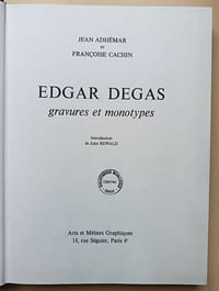 Edgar Degas : gravures et monotypes