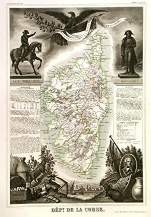 Carte grav&eacute;e de la Corse. Extraite de l'atlas national illustre.DRESSEE EN 1845 par COMBETTE  . LEVASSEUR.