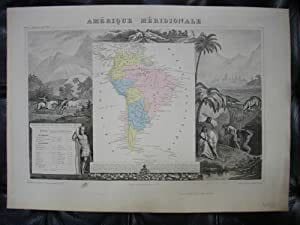 AMERIQUE MERIDIONALE ,Carte : . LEVASSEUR V.