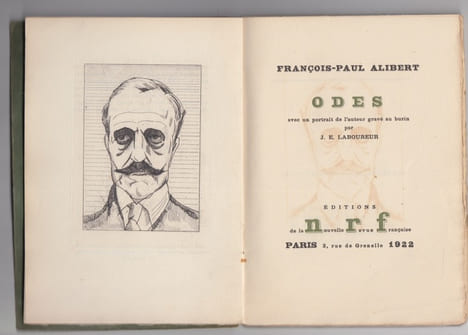 Odes.Avec un portrait de l'auteur gravé au burin par J. E. Laboureur.. Alibert, Francois-Paul: