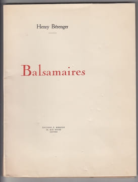 Balsamaires. Bérenger, Henry