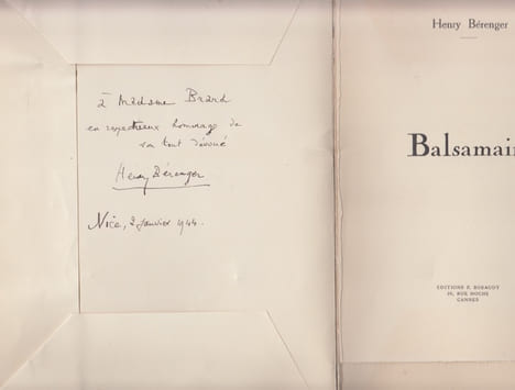 Balsamaires. Bérenger, Henry
