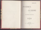 Poemes de la guerre,SAINT ETIENNE Aout 1915,2e serie . Faure, Georges