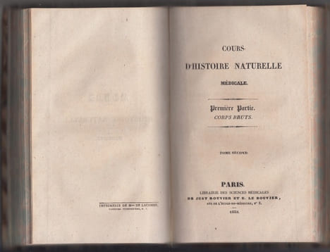 Cours d'histoire naturelle médicale - leçons de physique médicale : 1re partie Tom. 1-2 Corps bruts (C'est tout ce qui a paru).. Anonyme - Cuvier, G., ...