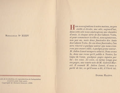 Vacances. Avant-propos de Daniel Halévy et préface de Gabriel Marcel.