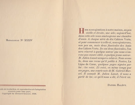 Vacances. Avant-propos de Daniel Halévy et préface de Gabriel Marcel. . LANOE (Julien)