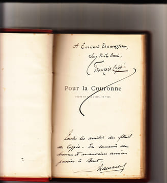 Pour la couronne,drame en 5 actes en vers relié avec Le Passant comedie en un acte en vers;Pièces de Théatre . Coppée, Francois (1842-1908)