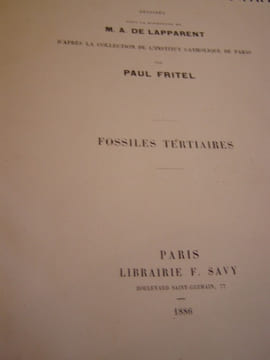 Minéralogie micrographique, Roches eruptives francaises,complet en 2 volumes texte et planches,relié avec Fossiles caractéristiques des terrains ...