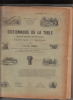 Dictionnaire de la table. Encyclopédie alimentaire hygiénique et médicale.. BREMOND Felix (Docteur)