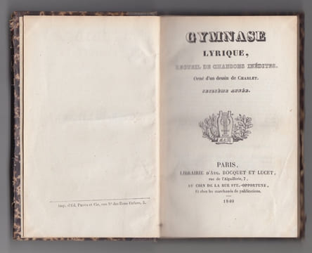 Gymnase lyrique, receuil de chansons inedites. Anonyme Collectif