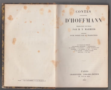 CONTES FANTASTIQUES, traduction nouvelle de X.MARMIER,précédée d'une notice par le traducteur.