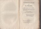 CONSIDERATIONS SUR LA FRANCE .Nouvelle edition, revue et corrigee par l'auteur.. DE MAISTRE , COMTE J.