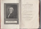 DE LA REVOLUTION FRANCAISE. (NOUVELLE ED. AVEC DES ADDITIONS DE L'AUTEUR. AN V., (JUIN 1797). tome 1 seul.. NECKER M